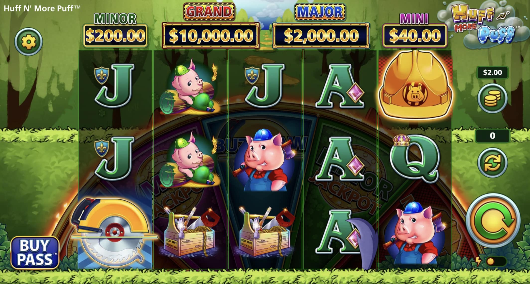 Desktop screenshot of Huff N More Puff, the newest slot at Hard Rock Bet Casino NJ
