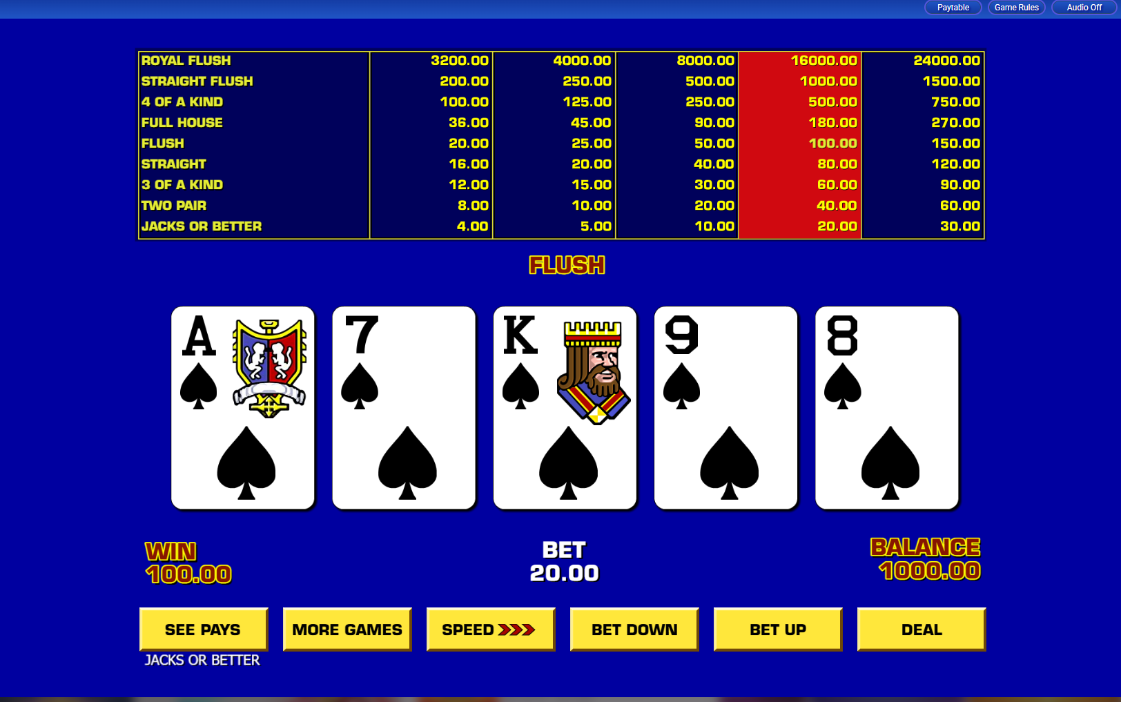 Game King Video Poker