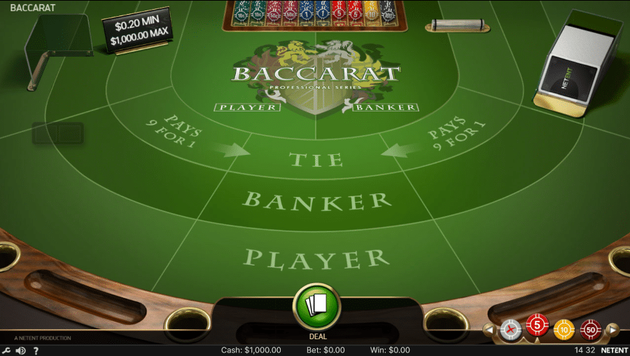 Baccarat table on hard rock bet